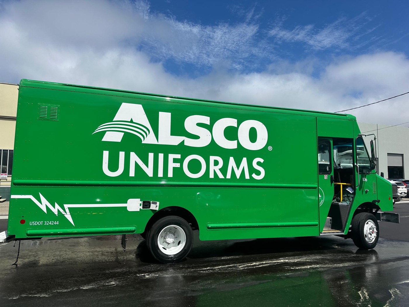 Washed Alsco Uniforms box truck