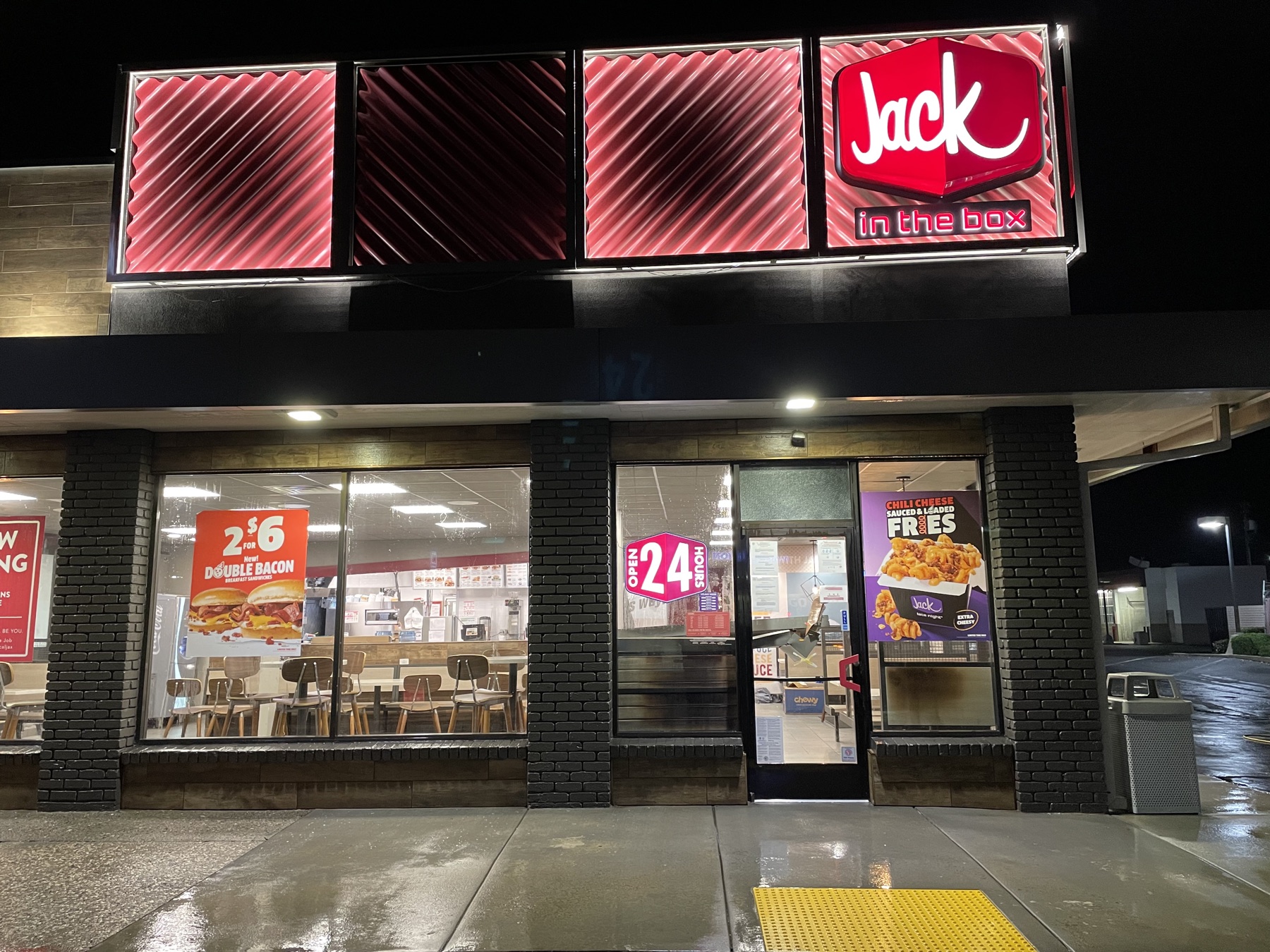 Restaurant storefront after pressure washing